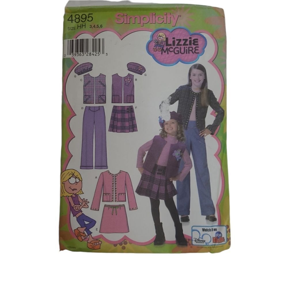 Y2K Lizzie McGuire jacket vest pants hat sewing pattern 4895 HH 3-14‎